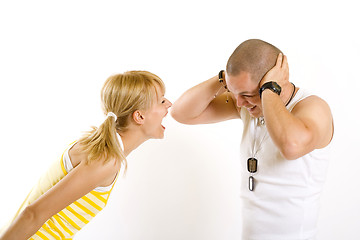 Image showing woman screaming at her boyfriend