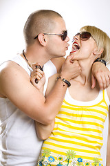 Image showing casual young couple in love