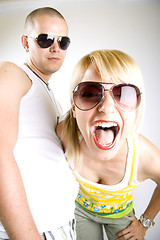 Image showing dynamic picture of a casual young couple