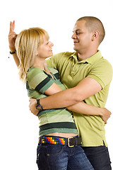 Image showing embraced couple