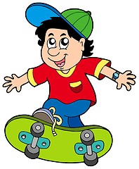 Image showing Skateboarding boy