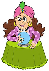 Image showing Fortune teller with crystal ball