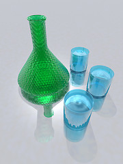 Image showing Bottle And Glasses