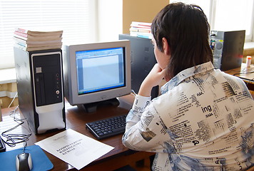 Image showing  Working on computer