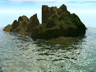 Image showing Rocks In The Sea