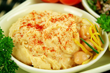 Image showing Paprika Hummus And Chickpeas