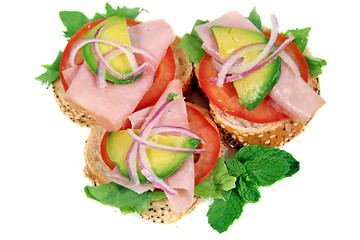 Image showing Ham, Tomato And Avo Bites 1