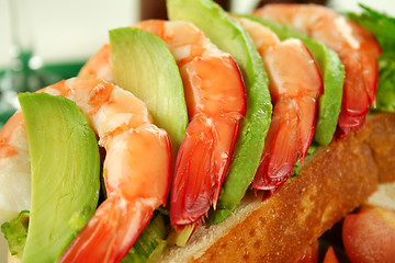 Image showing Shrimp And Avocado Sandwich