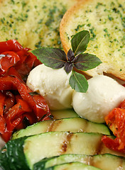 Image showing Chargrilled Vegetables With Herb Bread