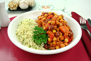 Image showing Vegetable And Lentil Hotpot With Couscous