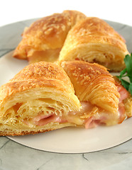 Image showing Melted Cheese And Ham Croissant