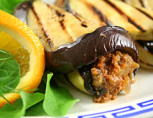 Image showing Aubergine Beef Roll