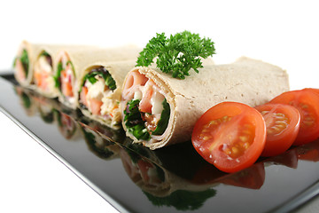 Image showing Platter Of Mixed Wraps