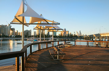 Image showing Shade Sails At Dawn