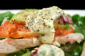 Image showing Open Chicken Salad Sandwich