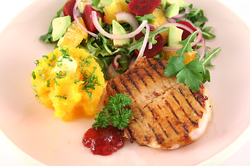 Image showing Butterfly Pork And Salad