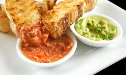 Image showing Capsicum Dip And Bread