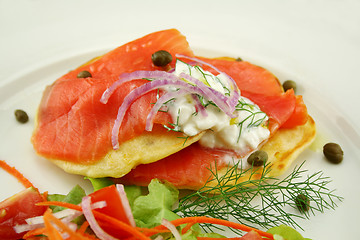 Image showing Smoked Trout On Fritters