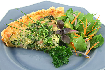 Image showing Spinach And Bacon Quiche