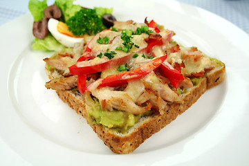 Image showing Grilled Open Chicken Sandwich