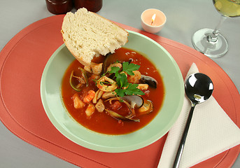 Image showing Mediterranean Seafood Soup