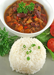 Image showing Rice Stack Chili Con Carne