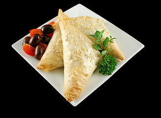 Image showing Spinach And Feta Triangles