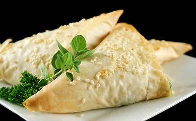Image showing Feta And Spinach Triangles