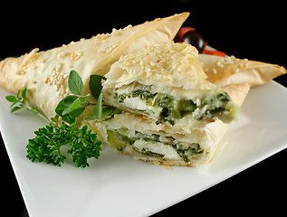 Image showing Spinach And Feta Parcels