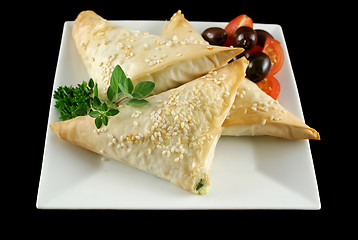 Image showing Spinach And Feta Triangles