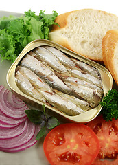 Image showing Sardines And Salad