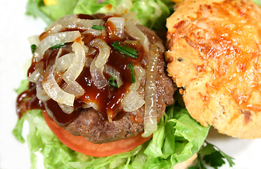 Image showing Gourmet Burger With Steak Sauce