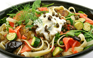 Image showing Salmon Fettucini