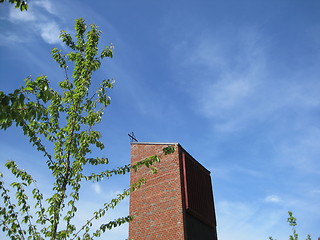 Image showing Church tower under summer sky