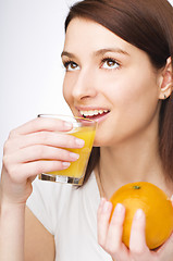 Image showing Drinking juice