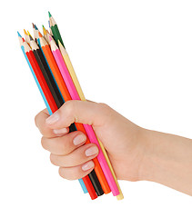 Image showing pencils in a hand