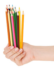 Image showing pencils in a hand