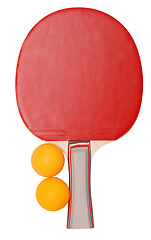Image showing tennis table racket and balls
