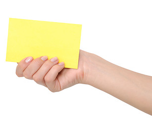 Image showing yellow card in a hand