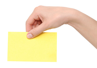 Image showing yellow card in a hand