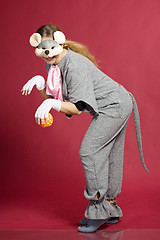Image showing girl in mouse costume