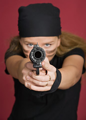 Image showing aggressive girl-pirate