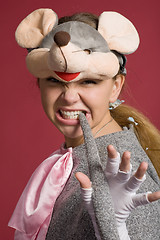 Image showing beautiful girl in mouse costume