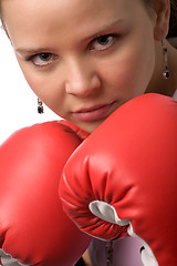 Image showing woman boxing