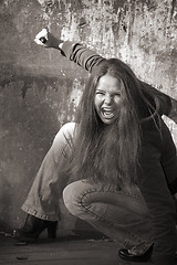 Image showing aggressive girl