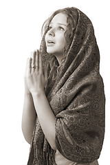 Image showing praying woman