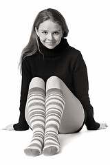 Image showing beautiful girl in funny socks
