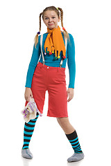 Image showing girl in multi-coloured clothes