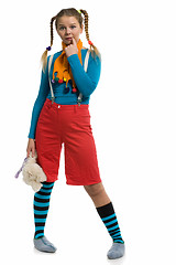 Image showing girl in multi-coloured clothes 