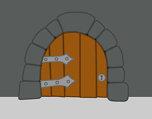 Image showing old heavy door